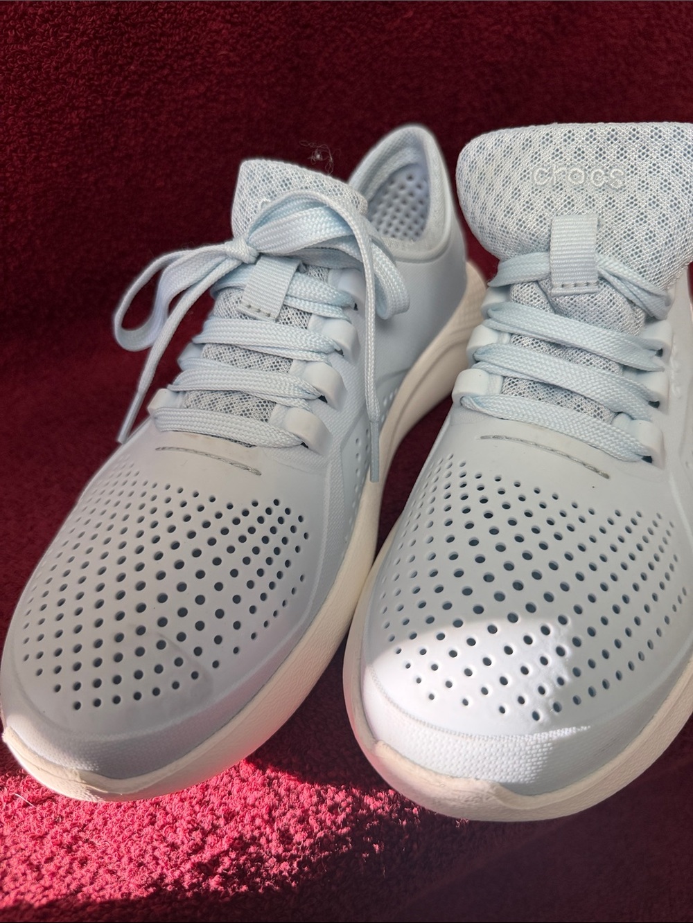 CROCS LiteRide Mesh Lace-Up Sneakers - Pale Blue
